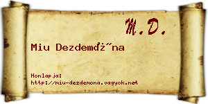 Miu Dezdemóna névjegykártya